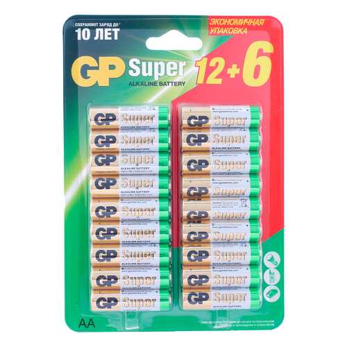 Батарейка GP Super AA (LR06), 12+6, 18 штук в комплекте в Корпорация Центр
