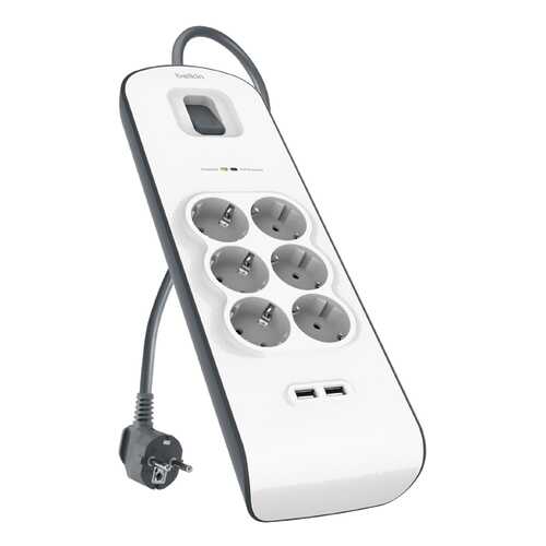 Сетевой фильтр Belkin BSV604vf2M, 6 розеток, 2 м, White в Корпорация Центр